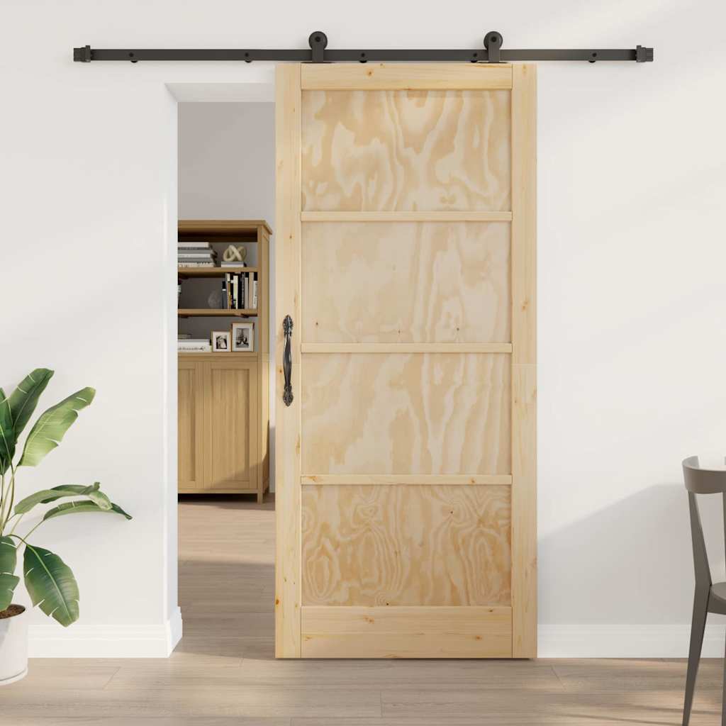 JUNG Vida Schiebetür Natürlich und Schwarz 93 x 211 cm