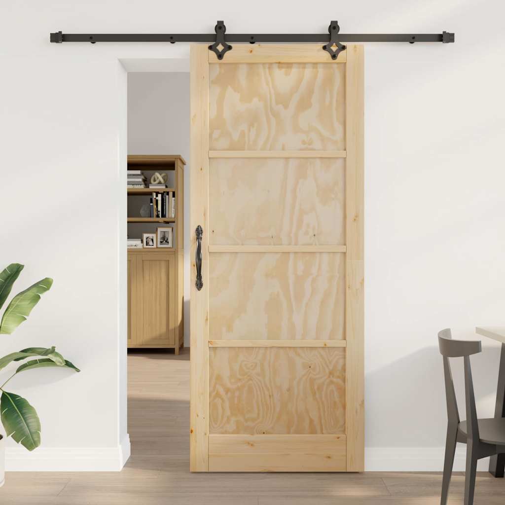 JUNG Vida Schiebetür Natürlich und Schwarz 86 x 211 cm