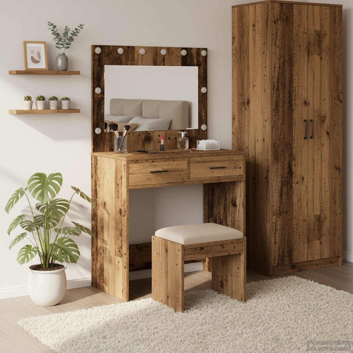 JUNG Vida Schminktisch Altholz 78,5 x 41 x 135 cm Holzwerkstoff