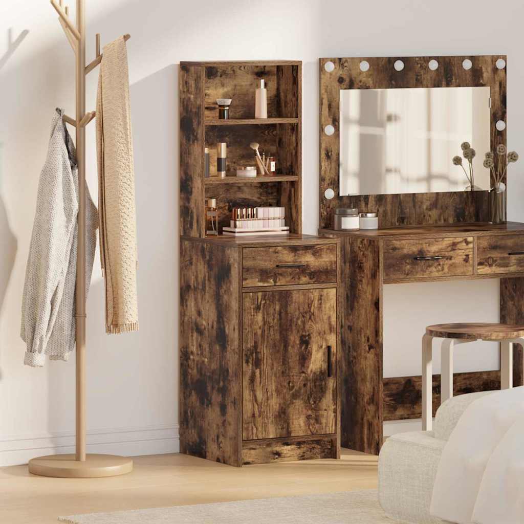 JUNG Vida Highboard Geräucherte Eiche 40 x 40,5 x 135 cm Holzwerkstoff