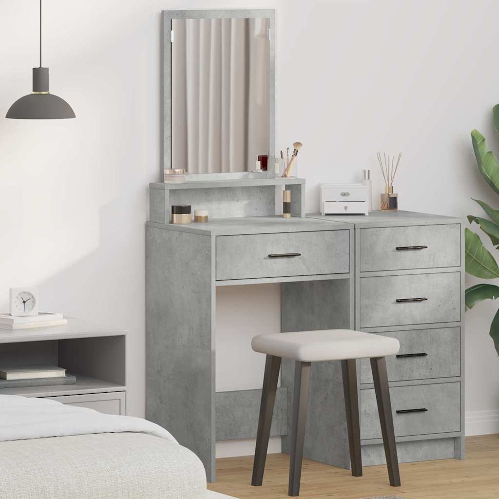 JUNG Vida Schminktisch Beton Grau 50 x 41 x 140 cm Holzwerkstoff