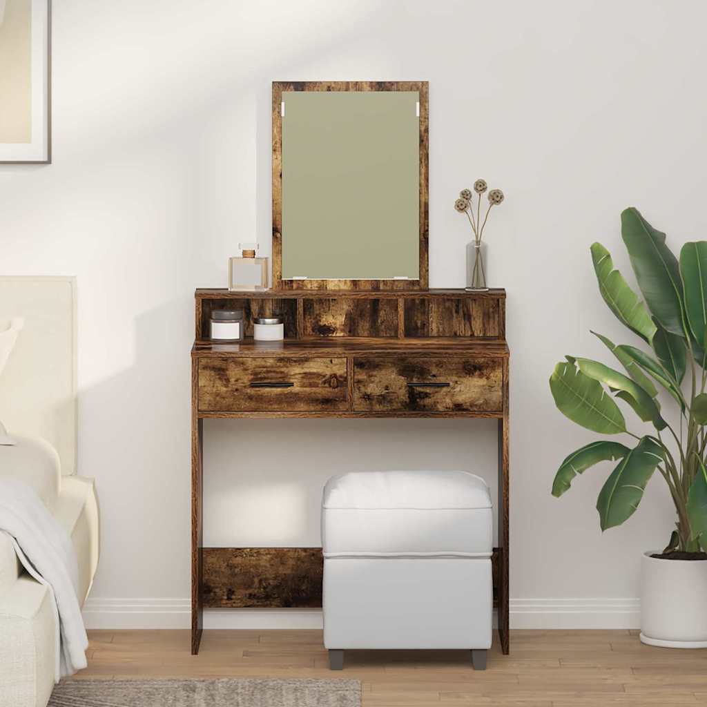 JUNG Vida Schminktisch Geräucherte Eiche 79 x 41 x 140 cm Holzwerkstoff