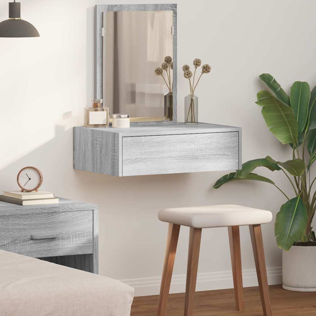 JUNG Vida Schminktisch mit Schubladen Grau 60 x 40 x 70 cm Holzwerkstoff