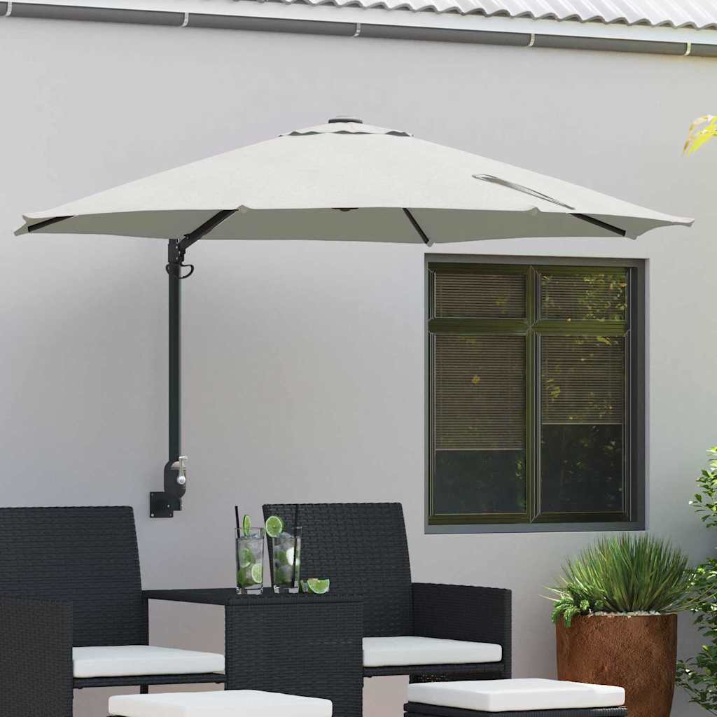 JUNG Vida Garten-Sonnenschirm Sand 248 x 248 x 148 cm Polyester und Stahl
