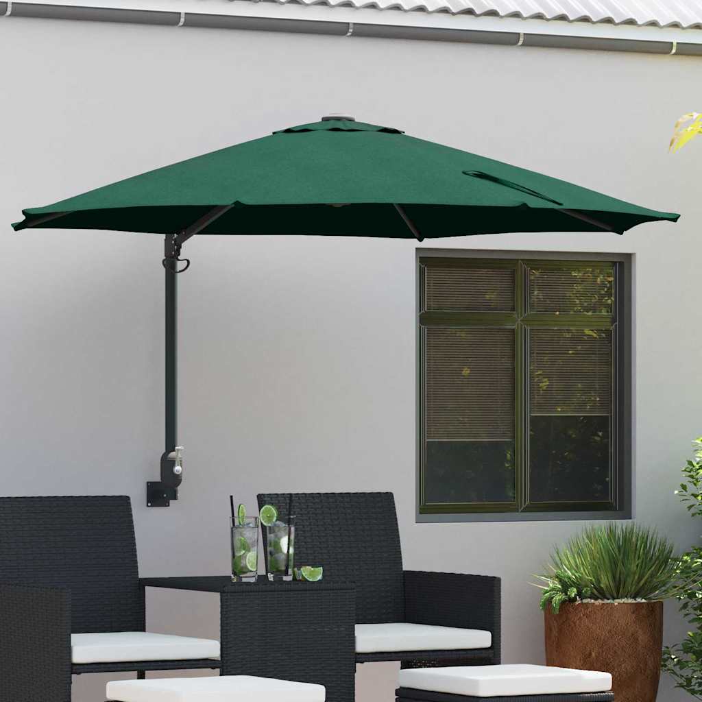JUNG Vida Garten-Sonnenschirm Grün 248 x 248 x 148 cm Polyester und Stahl