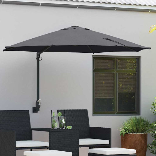 JUNG Vida Garten-Sonnenschirm Anthrazit 248 x 248 x 148 cm