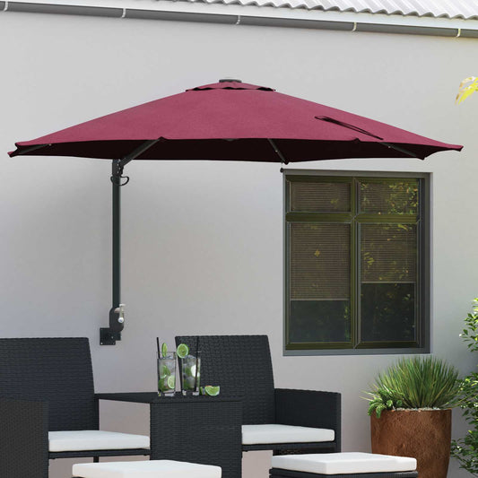 JUNG Vida Garten-Sonnenschirm Bordeauxrot 248 x 248 x 148 cm