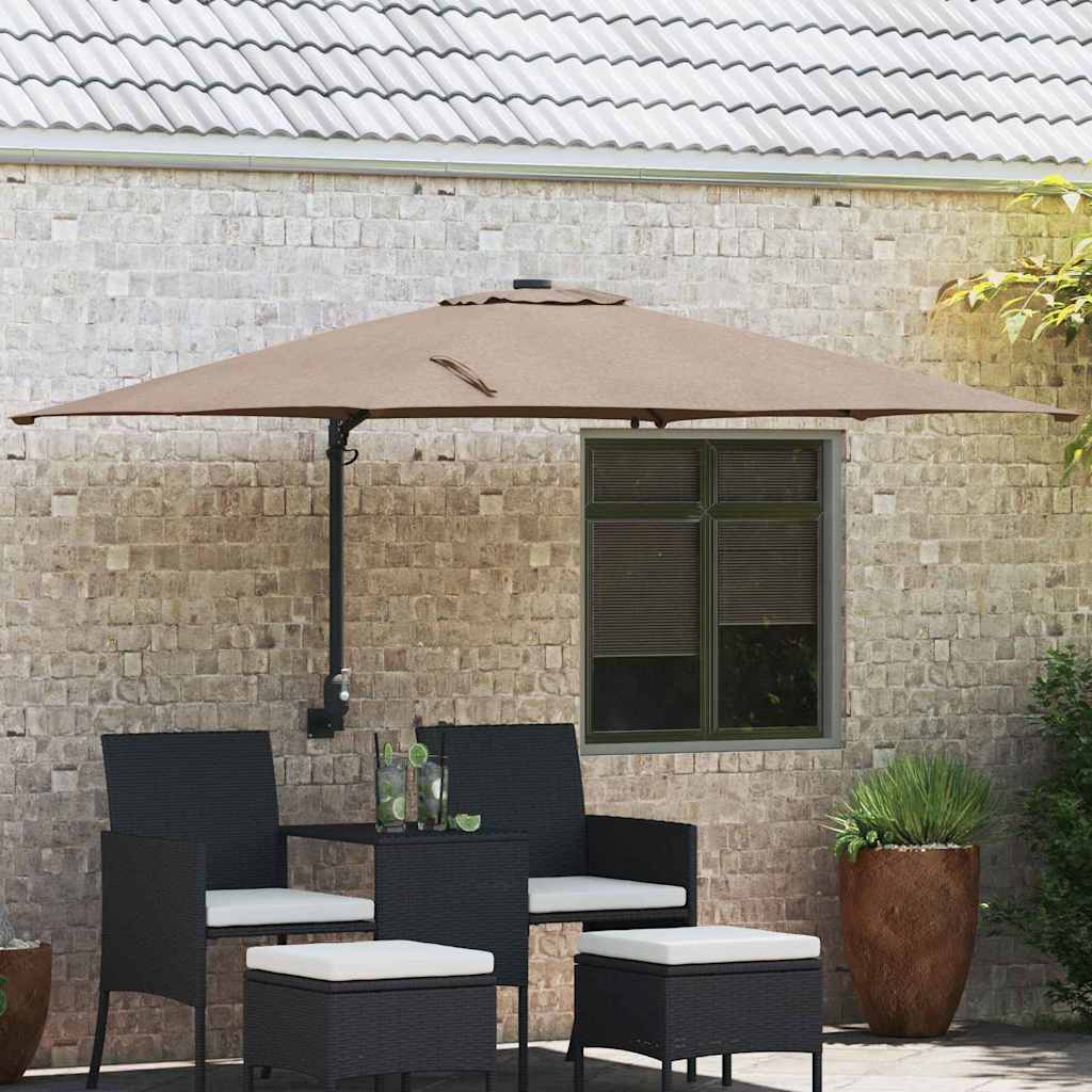JUNG Vida Garten-Sonnenschirm Taupe 248,5 x 247,5 x 160 cm