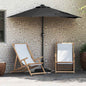 JUNG Vida Garten-Sonnenschirm Schwarz 294 x 150 x 223 cm
