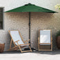 JUNG Vida Garten-Sonnenschirm Grün 294 x 150 x 224 cm Polyester und Stahl