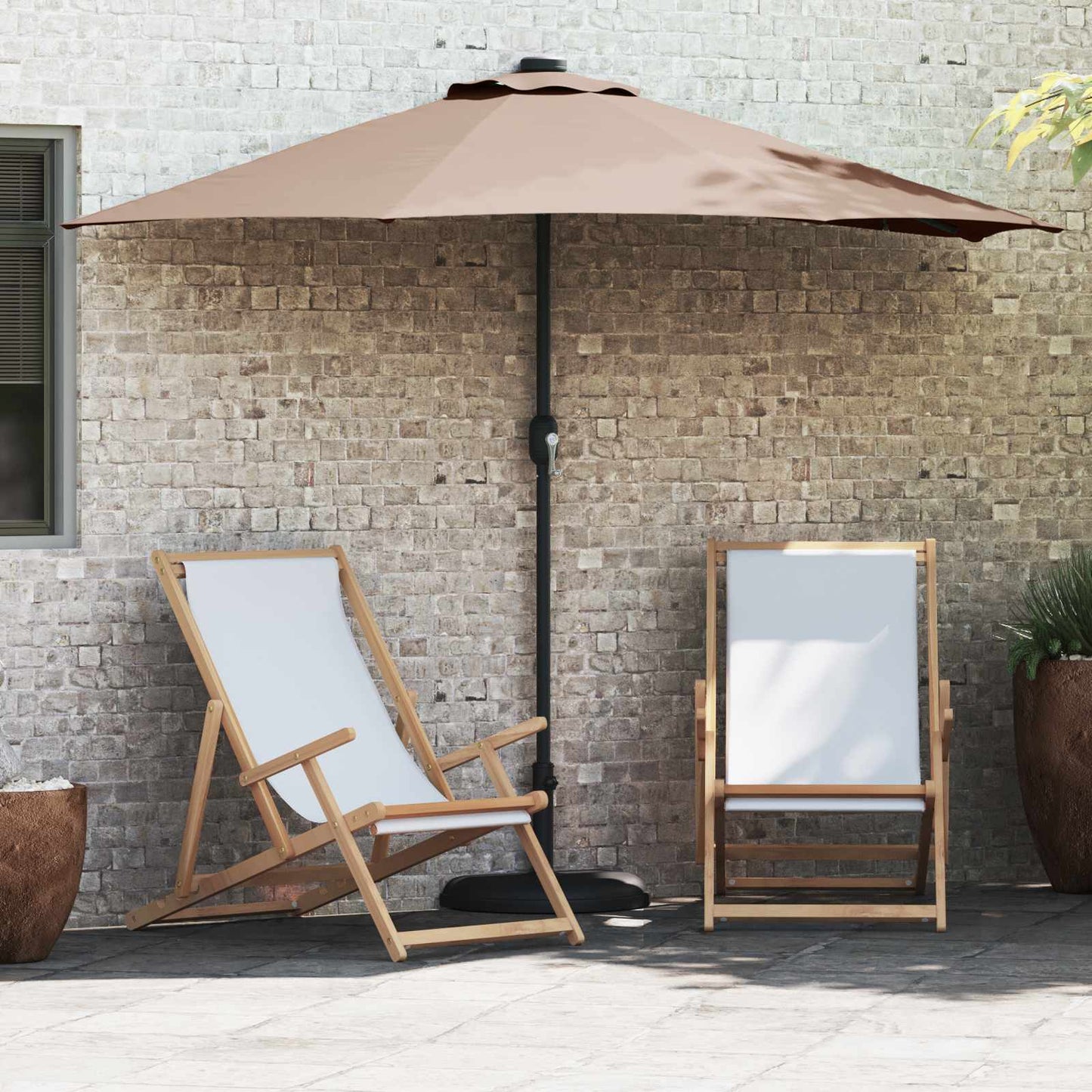 JUNG Vida Garten-Sonnenschirm Taupe 294 x 150 x 224 cm