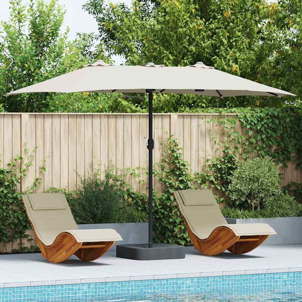 JUNG Vida Garten-Sonnenschirm Sand 385 x 209 x 244 cm Polyester und Stahl