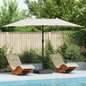 JUNG Vida Garten-Sonnenschirm Sand 385 x 209 x 244 cm Polyester und Stahl