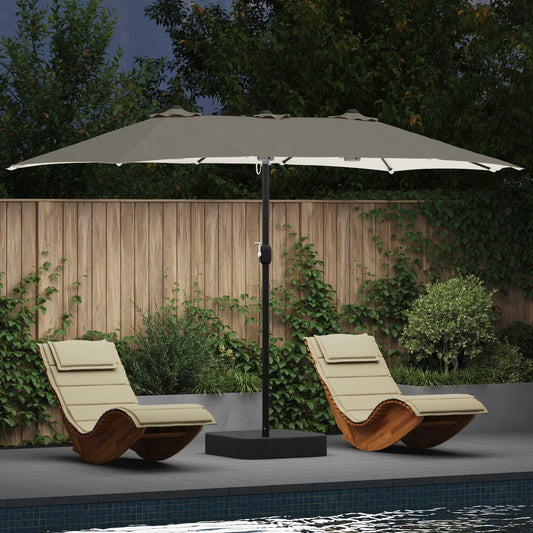 JUNG Vida Garten-Sonnenschirm Sand und Anthrazit 385 x 209 x 244 cm