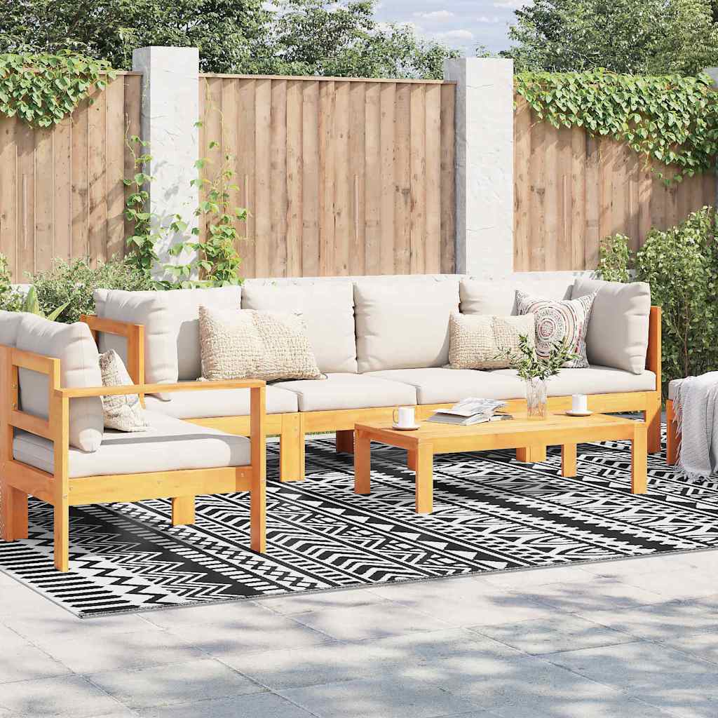 JUNG Vida Outdoor-Teppich ARAKIL Schwarz und Weiß 400 x 300 cm