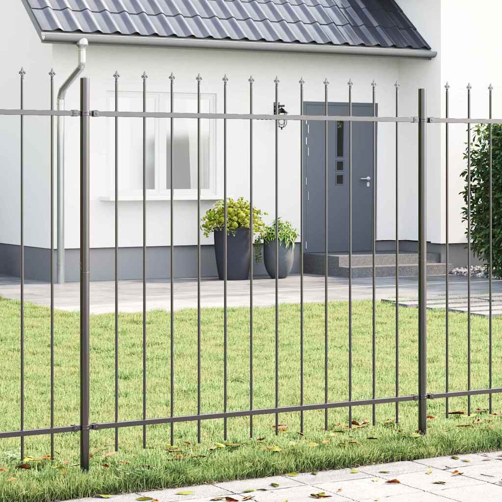JUNG Vida Gartenzaun 4 pcs Grau 6,8 x 1,5 m Pulverbeschichteter Stahl