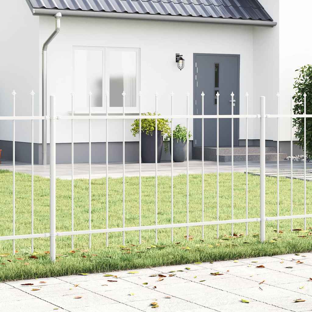 JUNG Vida Gartenzaun 8 pcs Weiß 13,6 x 1 m Pulverbeschichteter Stahl