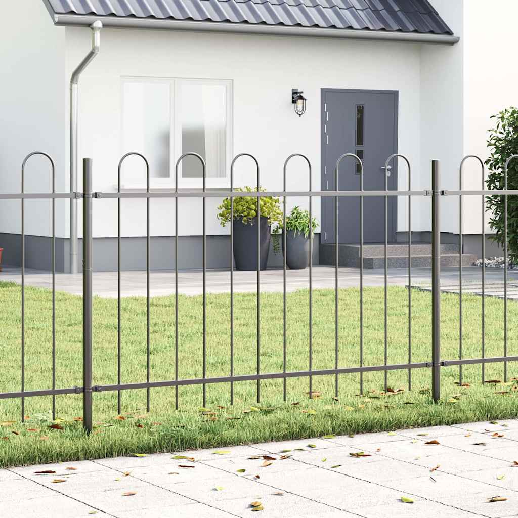 JUNG Vida Gartenzaun 9 pcs Grau 15,3 x 0,8 m Pulverbeschichteter Stahl