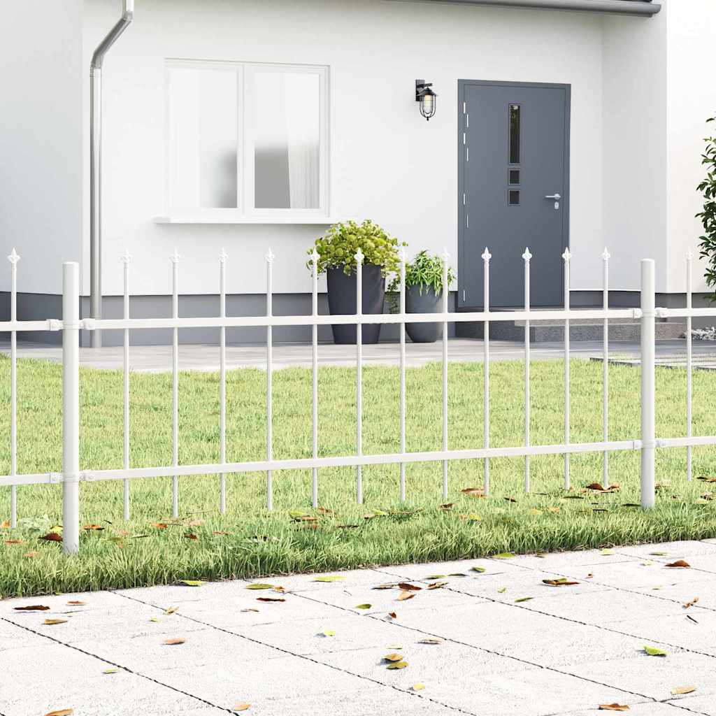 JUNG Vida Gartenzaun 9 pcs Weiß 15,3 x 0,6 m Pulverbeschichteter Stahl