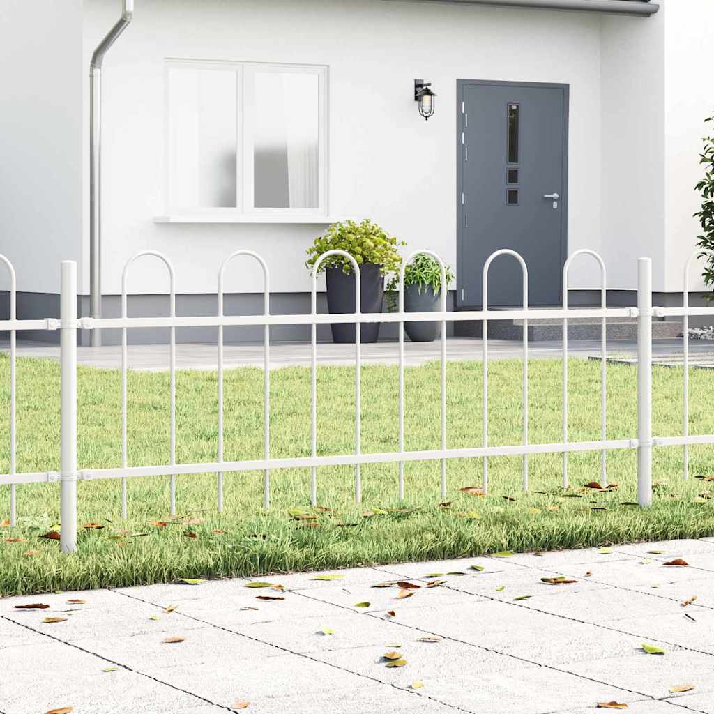 JUNG Vida Gartenzaun 9 pcs Weiß 15,3 x 0,6 m Pulverbeschichteter Stahl
