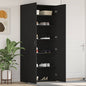 JUNG Vida Schuhschrank mit Regal Schwarz 80 x 35,5 x 180 cm Holzwerkstoff
