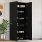 JUNG Vida Schuhschrank mit Regal Schwarz 80 x 35,5 x 180 cm Holzwerkstoff