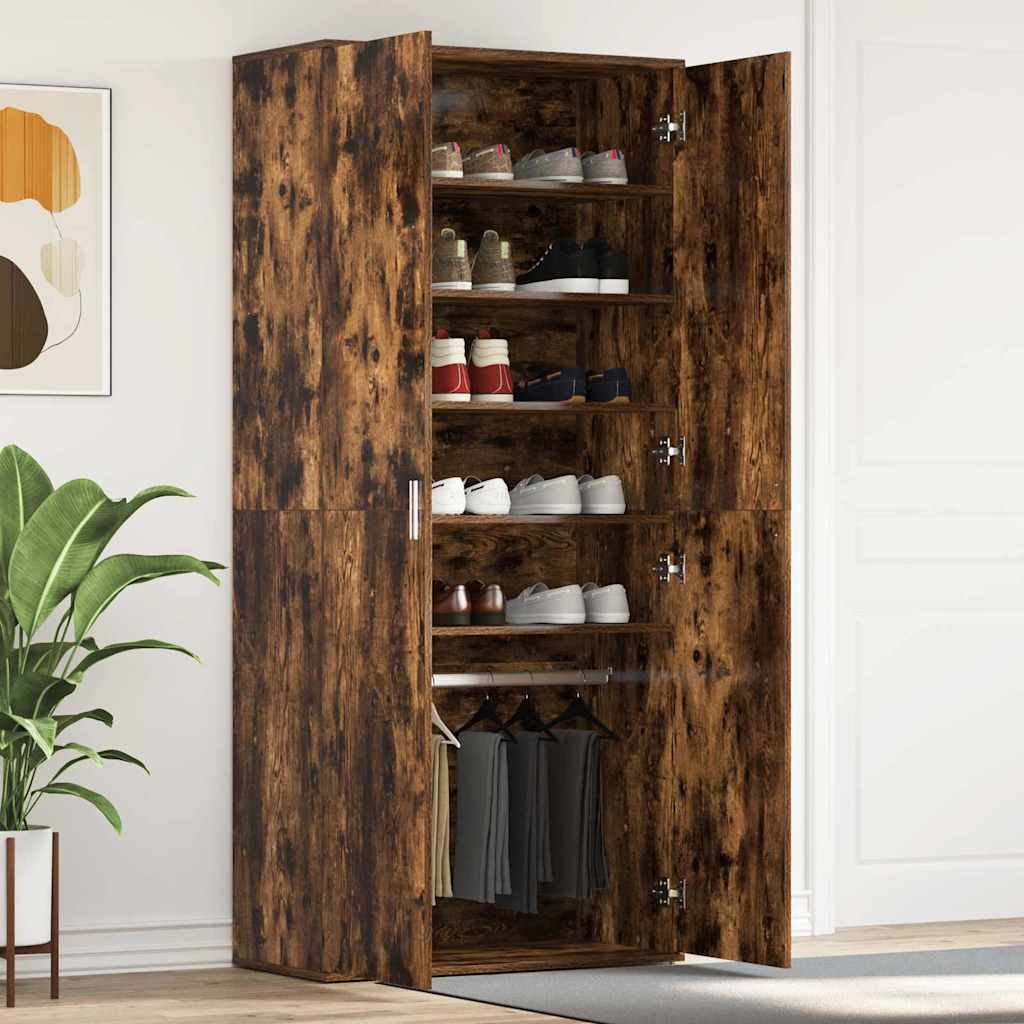 JUNG Vida Schuhschrank Geräucherte Eiche 80 x 39 x 178 cm Holzwerkstoff