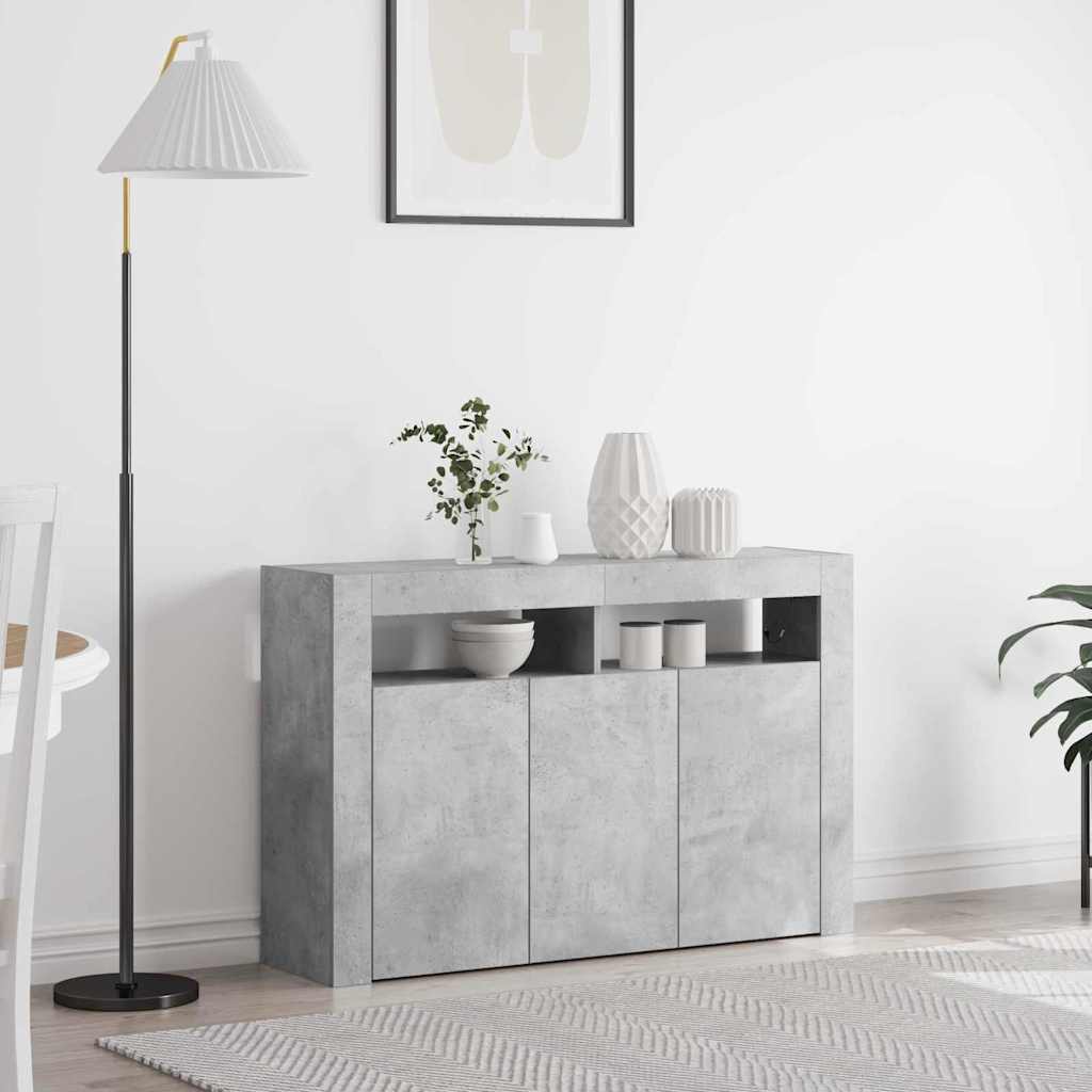 JUNG Vida Sideboard Beton Grau 116 x 30 x 75 cm Holzwerkstoff