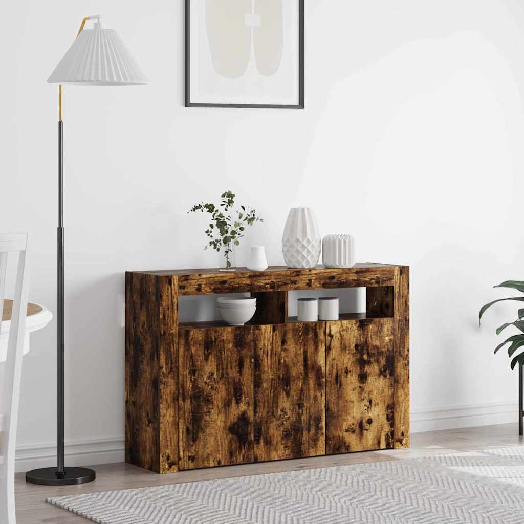 JUNG Vida Sideboard Geräucherte Eiche 116 x 30 x 75 cm Holzwerkstoff