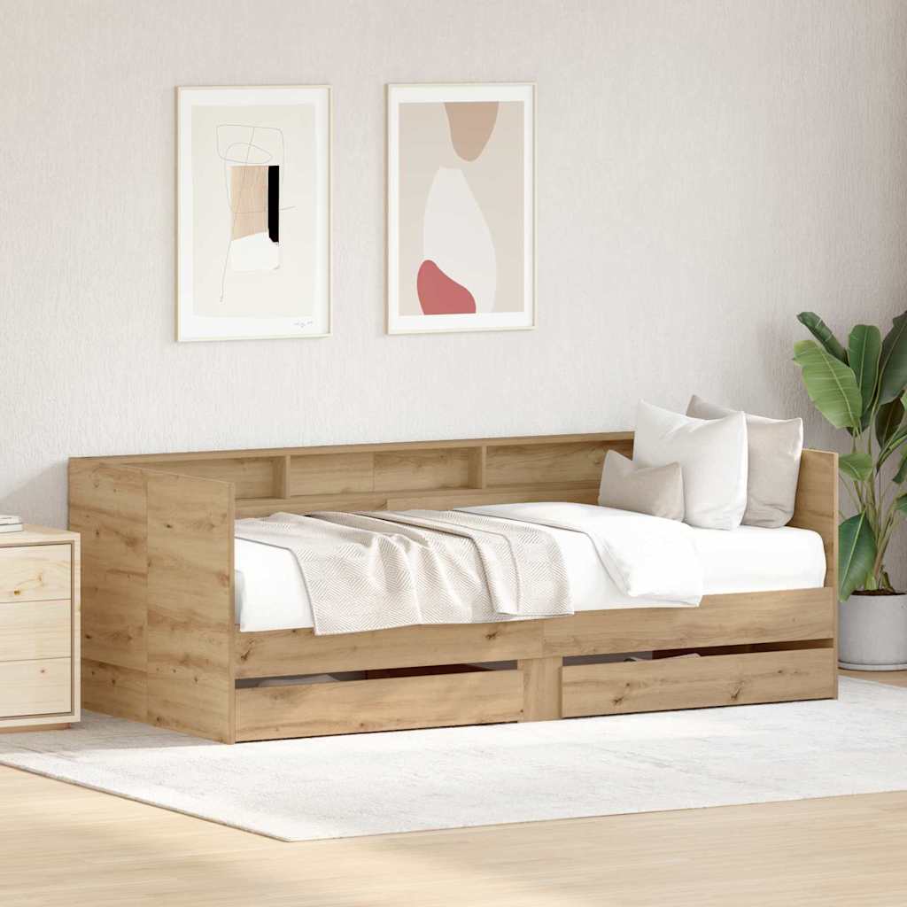 JUNG Vida Tagesbett mit Kopfteil Artisan-Eiche 90 x 190 cm Holzwerkstoff