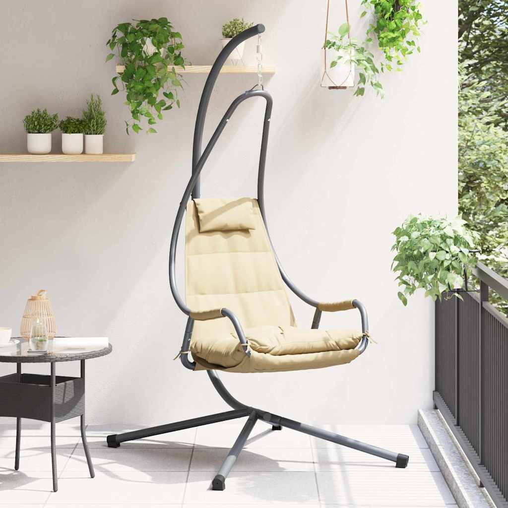 JUNG Vida Hängendes Ei-Stuhl Beige 94 x 107 x 196,5 cm Stahl