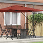 JUNG Vida Roma Parasol Rot 286 x 284 x 265 cm Aluminium und Polyester