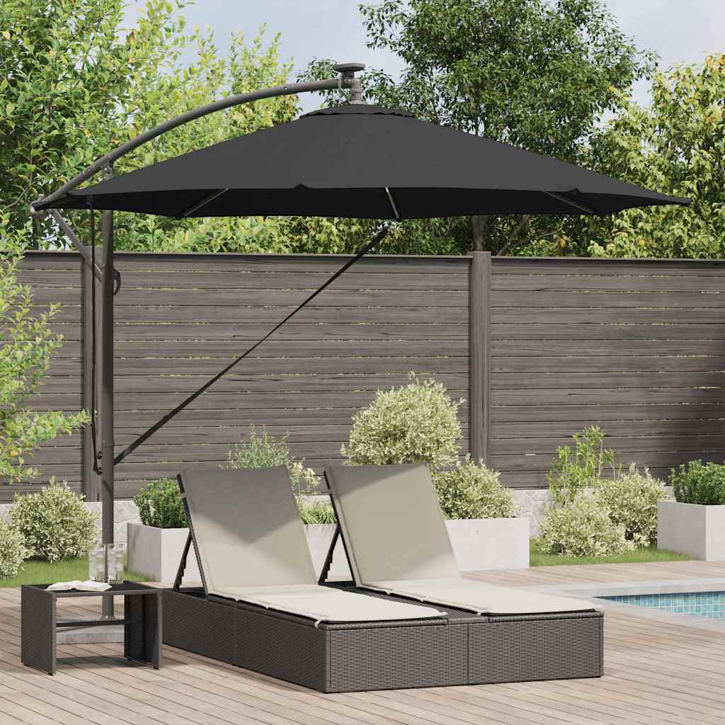 JUNG Vida Sonnenschirm Schwarz 294 x 294 x 248 cm Polyester und Aluminium
