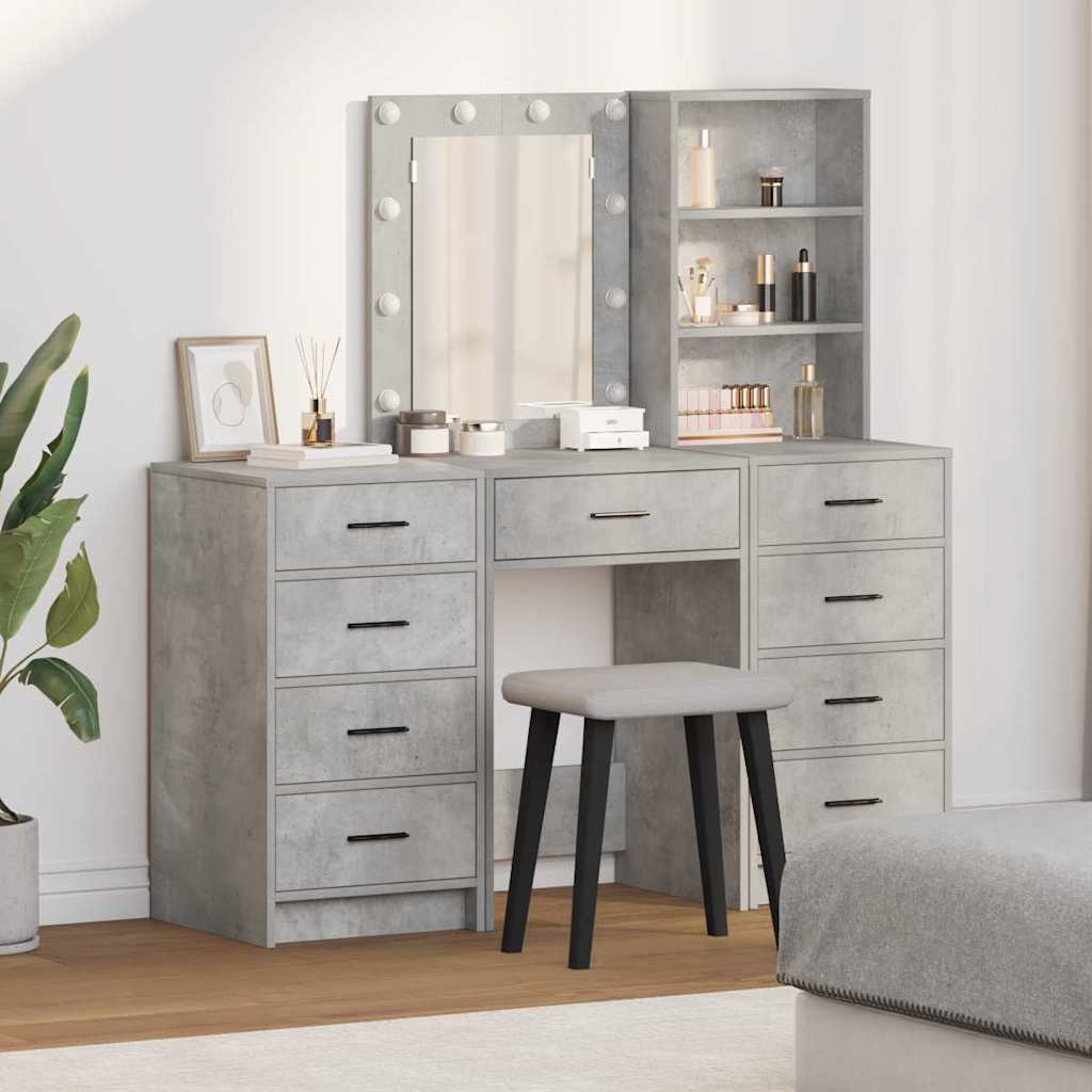 JUNG Vida Schminktisch 3 pcs Grau 40 x 41 x 135 cm Holzwerkstoff