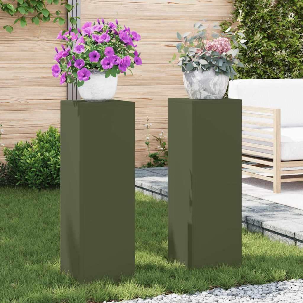 JUNG Vida Pflanzenständer 2 pcs Olivgrün 24 x 24 x 75 cm Stahl