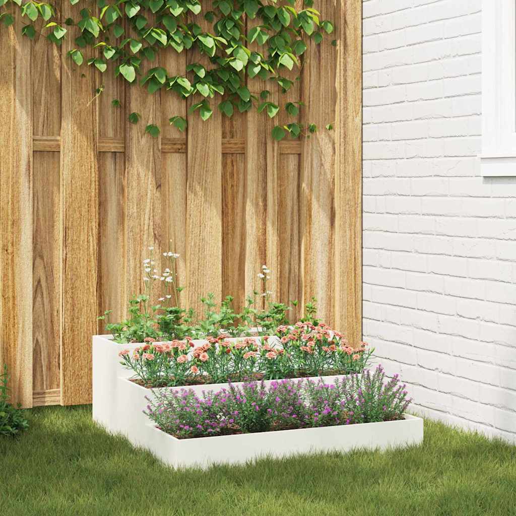 JUNG Vida Garten-Pflanzgefäß Weiß 90 x 90 x 35 cm Kaltgewalzter Stahl