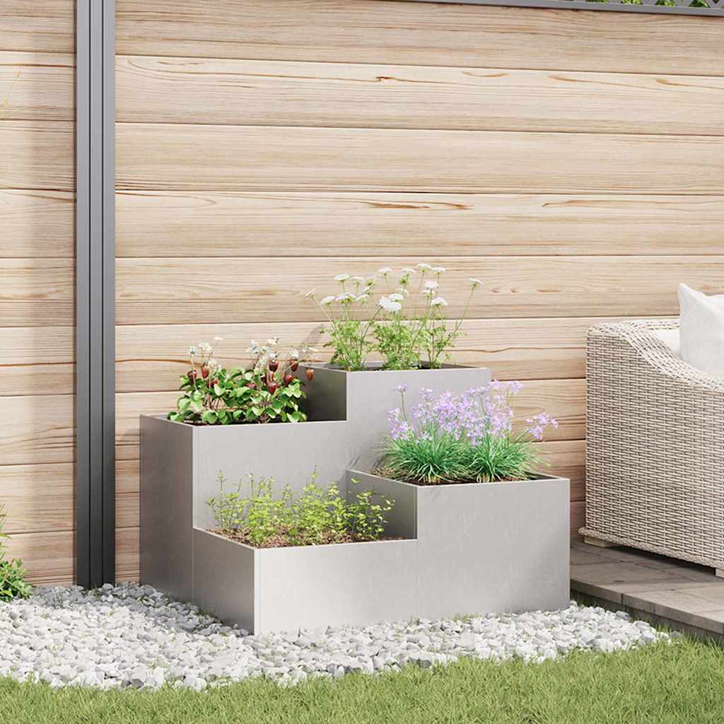 JUNG Vida Gartenblumentopf Silber 80 x 80 x 60 cm Edelstahl
