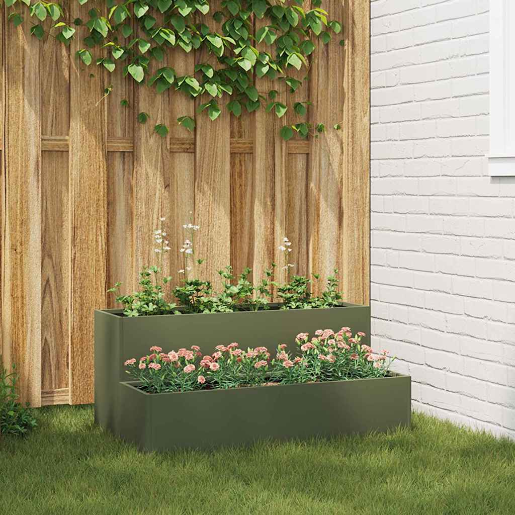 JUNG Vida Garten-Pflanzgefäß Olive Grün 100 x 60 x 45 cm