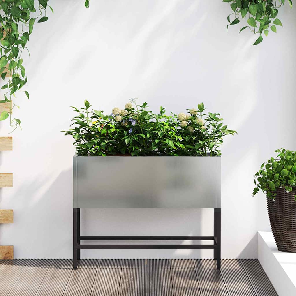 JUNG Vida Hochbeet Gartenpflanzer Silber 60 x 26 x 45 cm Verzinkter Stahl