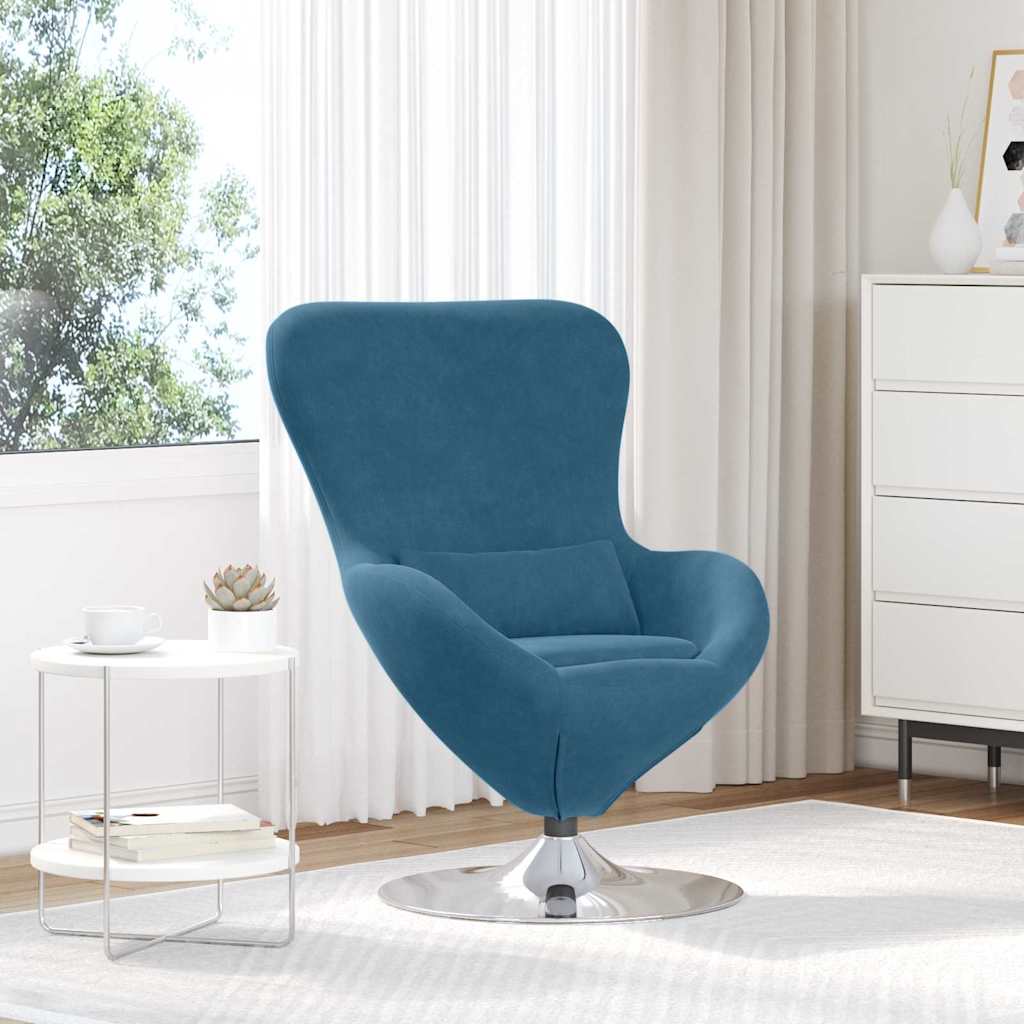 JUNG Vida Eiersessel Blau 63 x 73 x 90 cm Samt