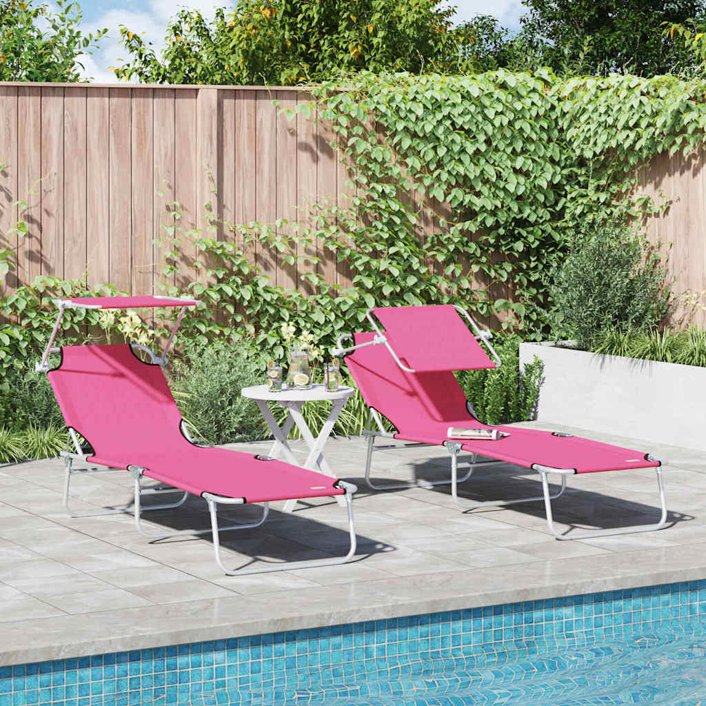 JUNG Vida Sonnenliege 2 pcs Rosa 58 x 188 x 77cm Polyester