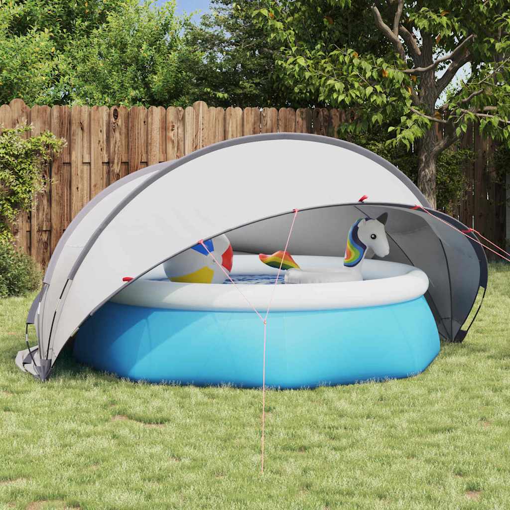 JUNG Vida Pool-Dome Grau und Orange 336 x 322 x 160 cm