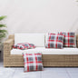 JUNG Vida Sofakissen 4 Stk. Rot Karomuster 50x50 cm Stoff