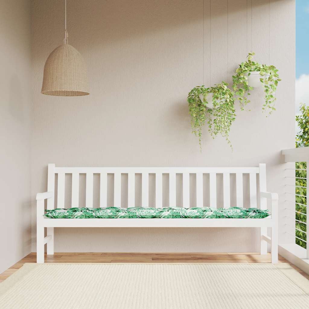 JUNG Vida Gartenbank-Auflage Blattmuster 200x50x7 cm Oxford-Gewebe