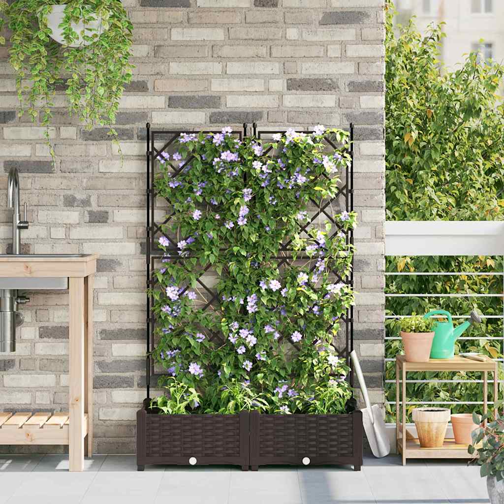 JUNG Vida Garten-Pflanzgefäß 2 pcs Braun 80 x 40 x 125,5 cm Stahl