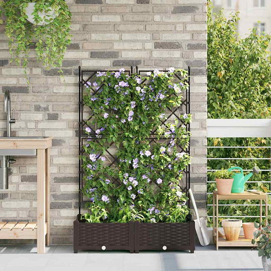JUNG Vida Garten-Pflanzgefäß 2 pcs Braun 80 x 40 x 125,5 cm Stahl