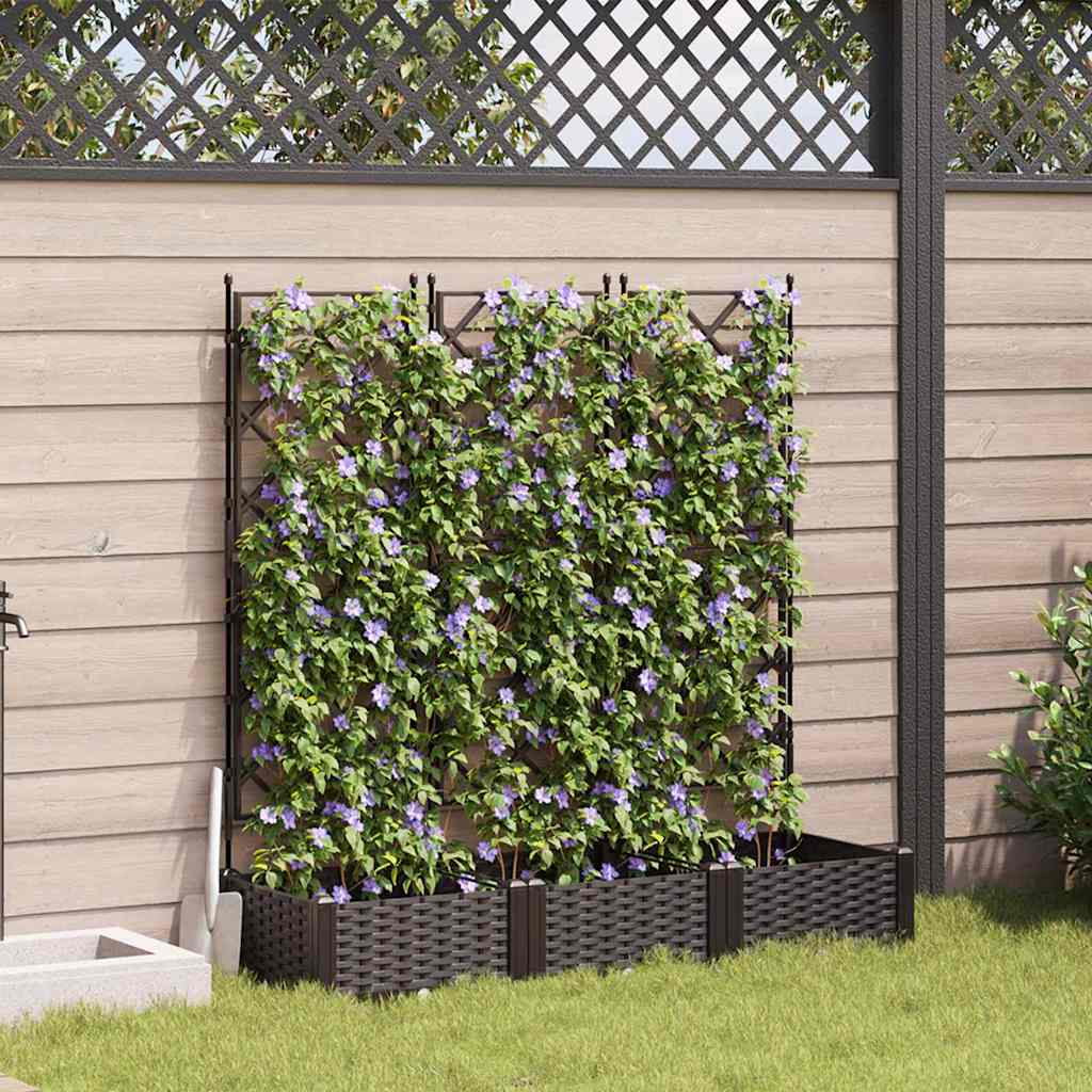 JUNG Vida Garten-Pflanzgefäß 3 pcs Braun 120 x 40 x 125,5 cm Stahl