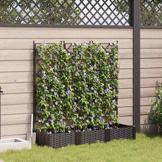 JUNG Vida Garten-Pflanzgefäß 3 pcs Braun 120 x 40 x 125,5 cm Stahl