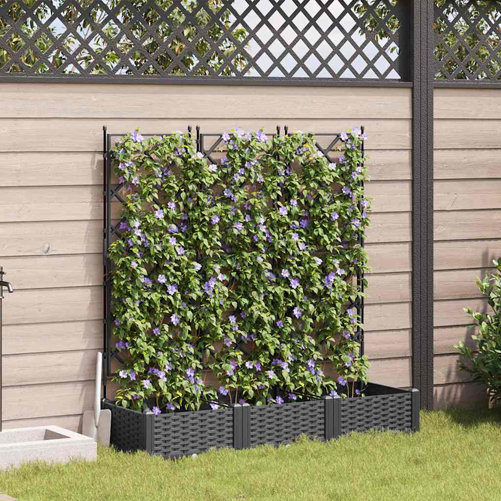 JUNG Vida Garten-Pflanzgefäß 3 pcs Schwarz 120 x 40 x 125,5 cm Stahl