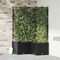 JUNG Vida Garten-Pflanzgefäß 3 pcs Schwarz 80 x 80 x 143 cm Stahl